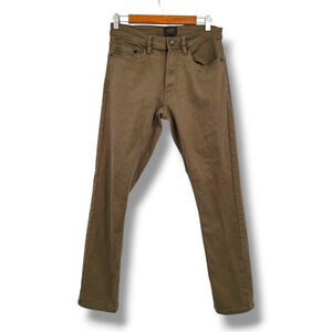 Jachs New York Men's Stretch Chino Slim Straight Khaki Jeans Brown Tan 32/29
